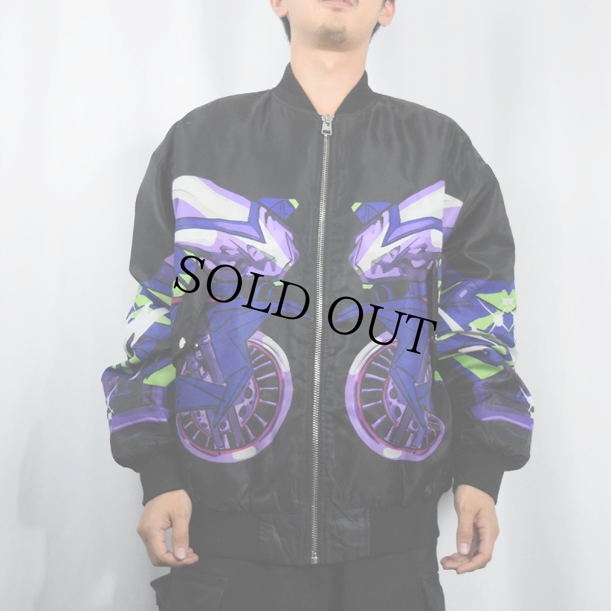 画像3: Billie Eilish ミュージシャンイラストプリントジャケット BLACK XS (3)