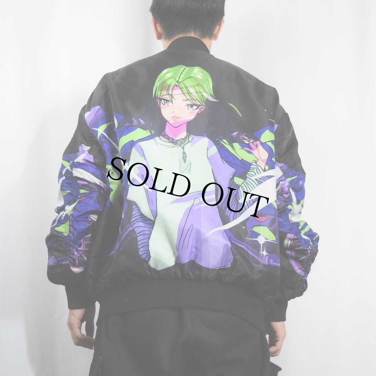 画像4: Billie Eilish ミュージシャンイラストプリントジャケット BLACK XS (4)