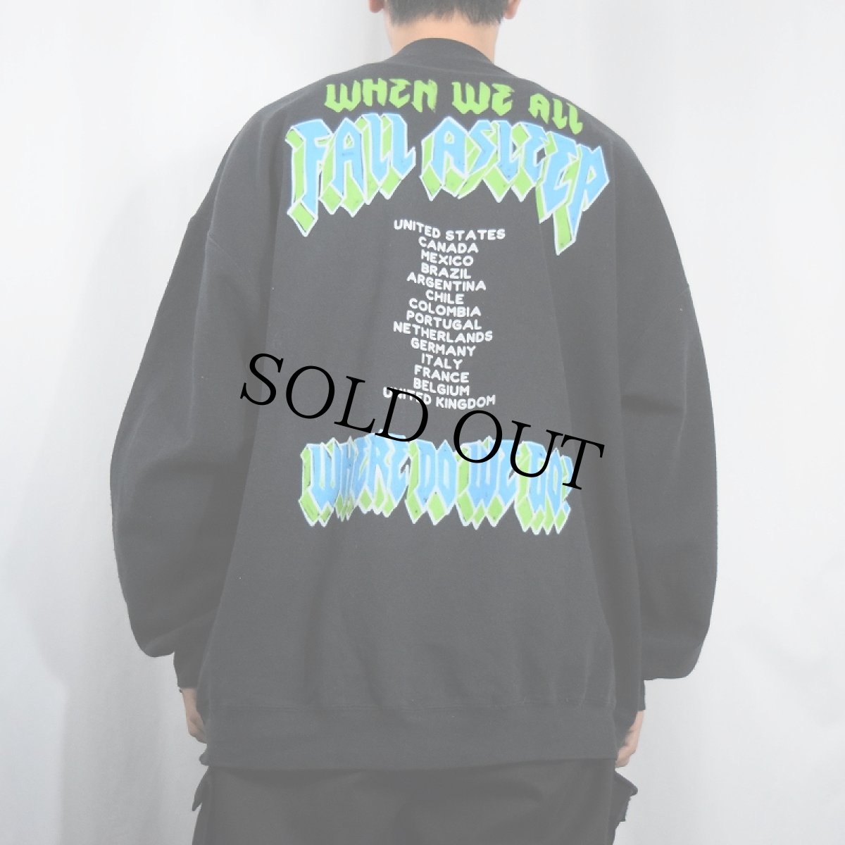 画像4: Billie Eilish "When We All Fall Asleep, Where Do We Go?" ミュージシャンプリントスウェット BLACK XXL (4)