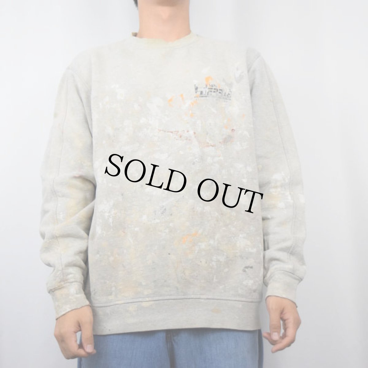 画像2: Beefy Sweat ペンキペイント プリントスウェット L (2)