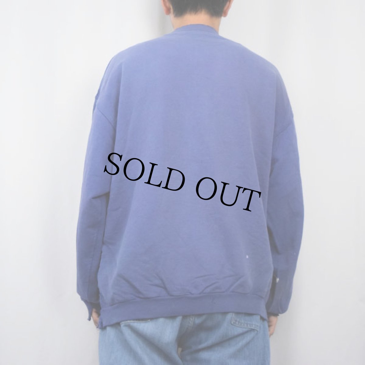 画像3: 80's〜 DEE "HP OPEN VIEW" 前V ペンキペイント プリントスウェット XL (3)