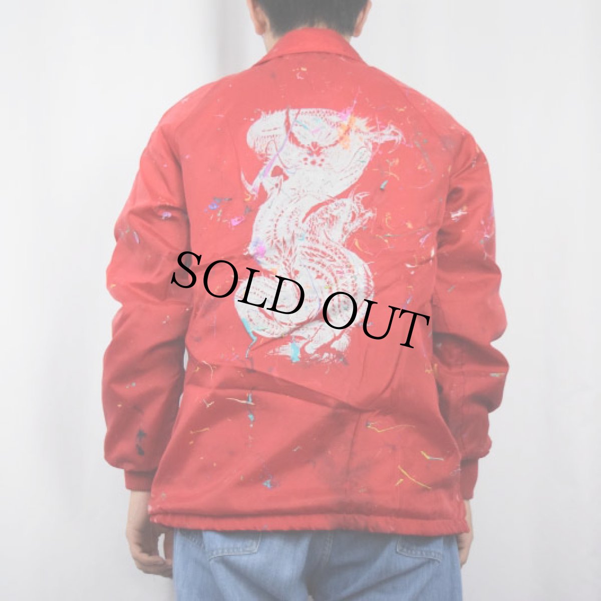 画像4: 70's Swingster "SARA SARA" 龍柄 ペンキペイント ナイロンジャケット S (4)
