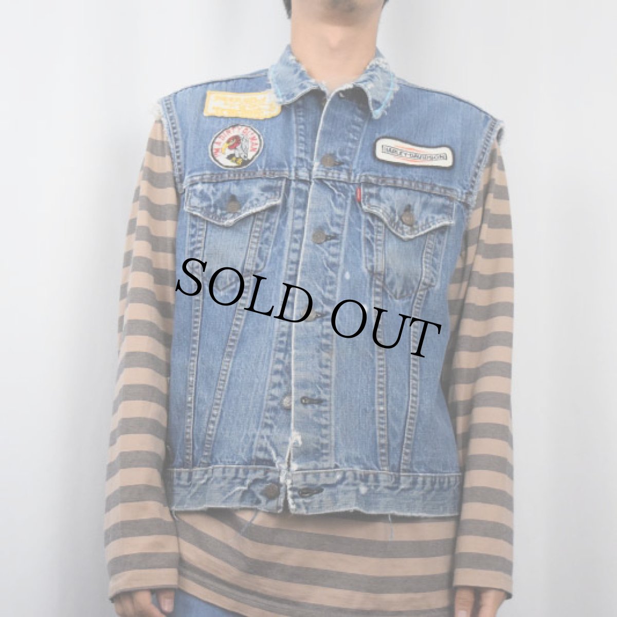 画像3: 70〜80's Levi's "HARLEY-DAVIDSON" ワッペン付き カットオフデザインデニムベスト (3)