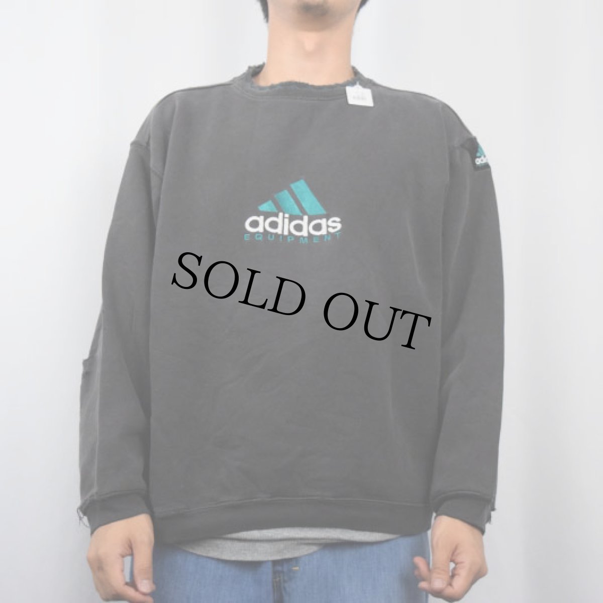 画像2: 90's adidas EQUIPMENT ロゴ刺繍スウェット M (2)