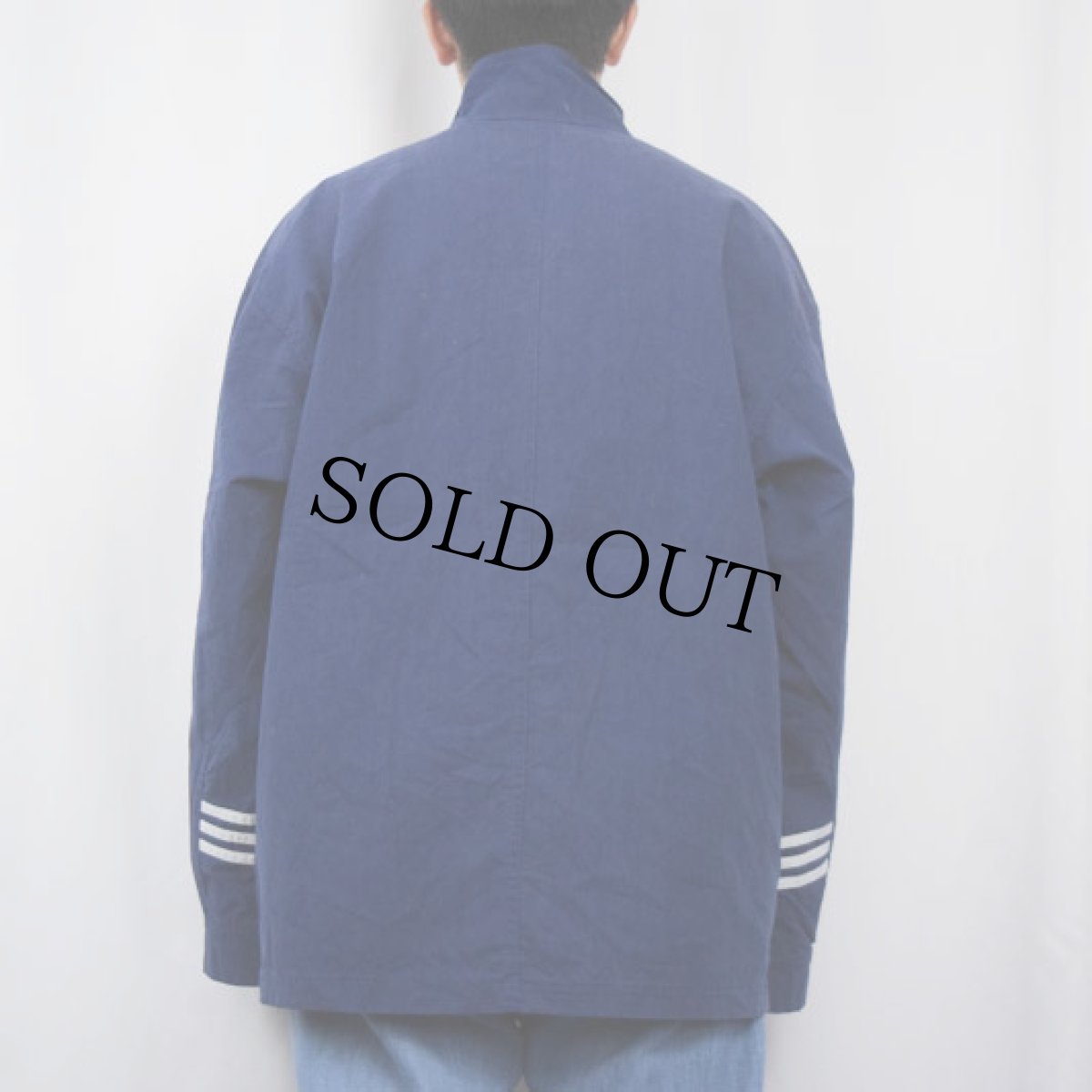 画像3: 90's adidas ロゴ刺繍 コットン×ナイロン ジャケット NAVY M (3)