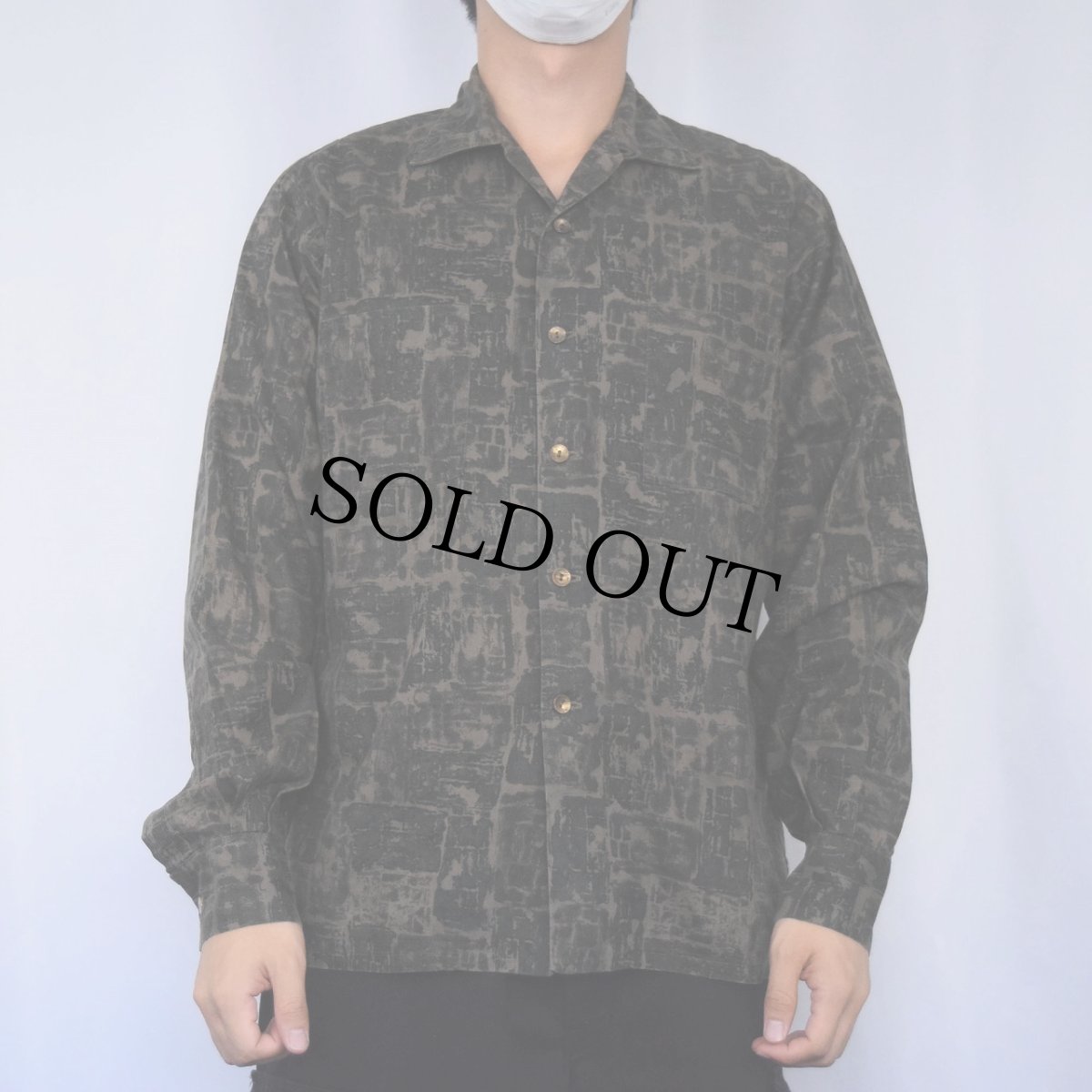 画像2: 50〜60's PENNEY'S TOWNCRAFT 総柄 コットンオープンカラーシャツ M (2)