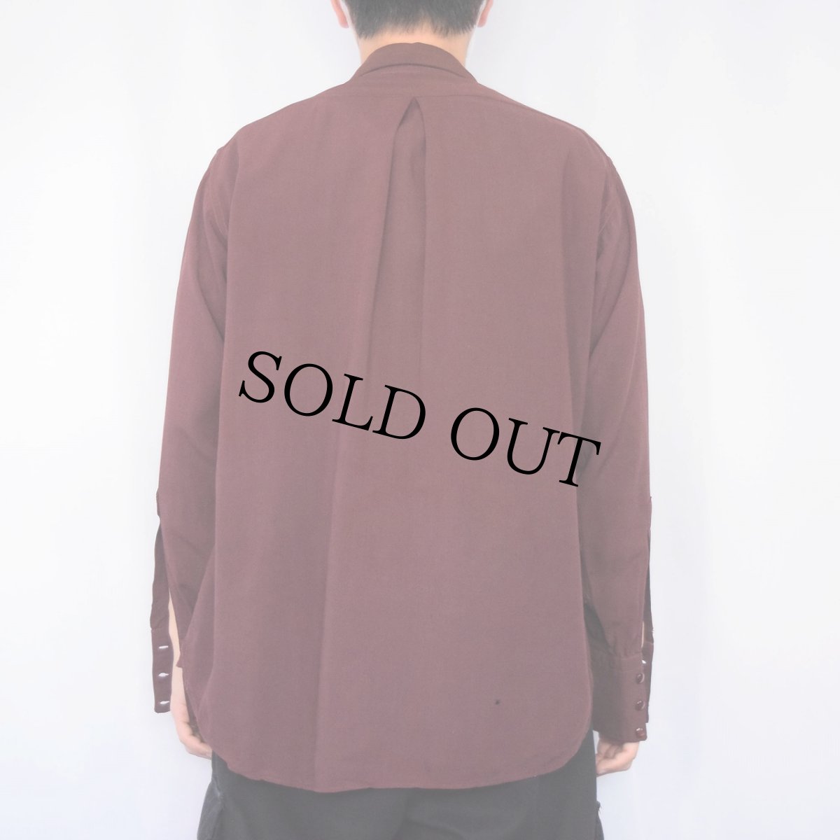 画像3: 40's PRIOR マチ付き レーヨン×ウールシャツ (3)