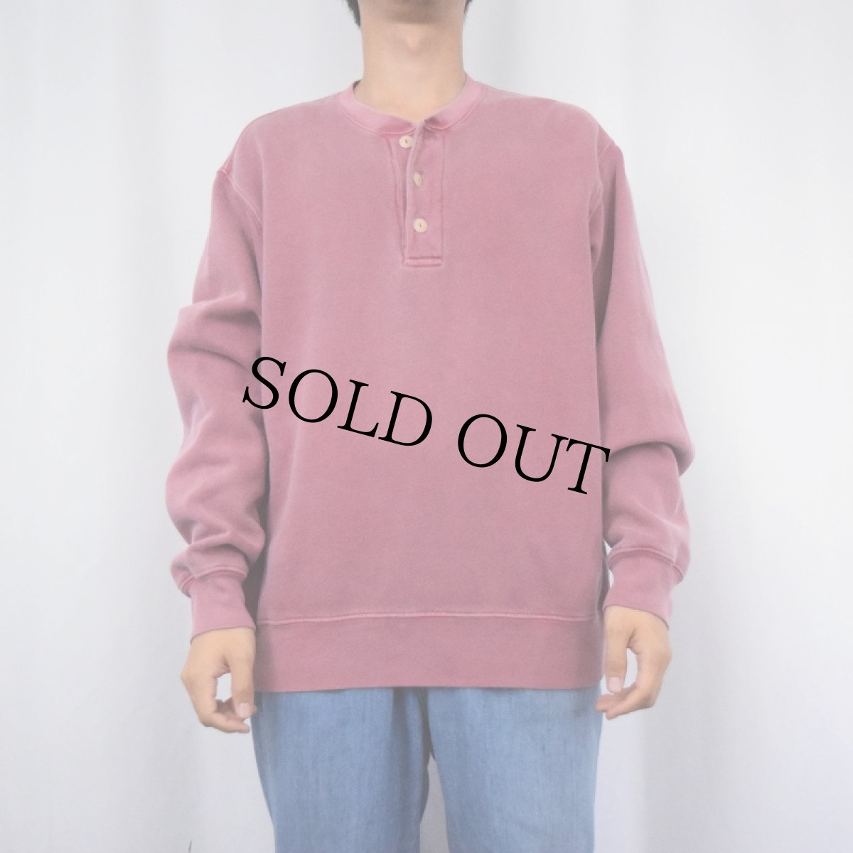 画像2: Eddie Bauer オーバーダイ ヘンリーネックスウェット (2)