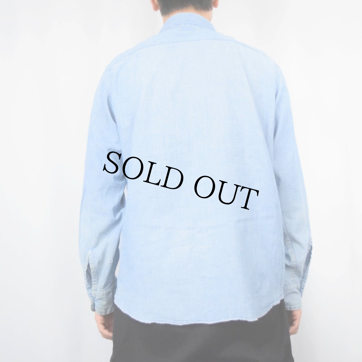 画像3: 60's HEAVY DUTY シャンブレーワークシャツ SIZE16 (3)