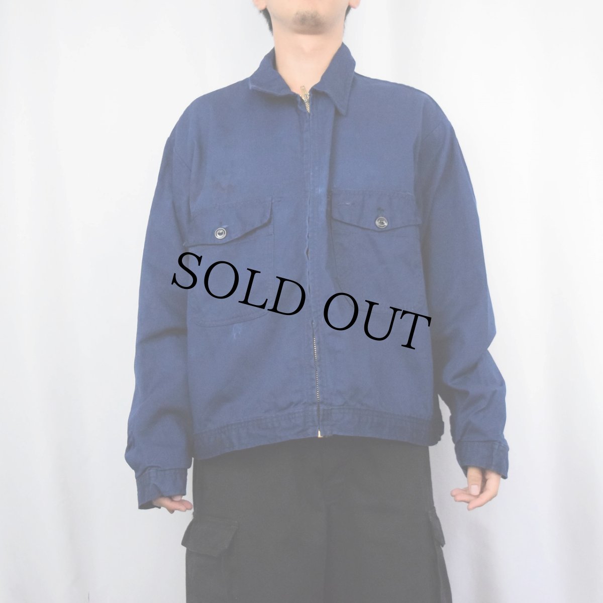 画像4: 50's〜 INDUSTRIAL Unform Co. チェック柄ライナー ワークジャケット NAVY (4)