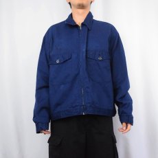 画像4: 50's〜 INDUSTRIAL Unform Co. チェック柄ライナー ワークジャケット NAVY (4)