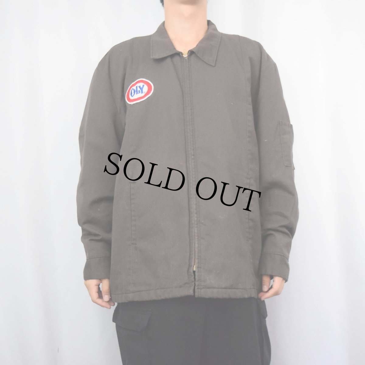 画像2: 60's〜 "OLY" パッチカスタム キルティングライナー ワークジャケット XL (2)