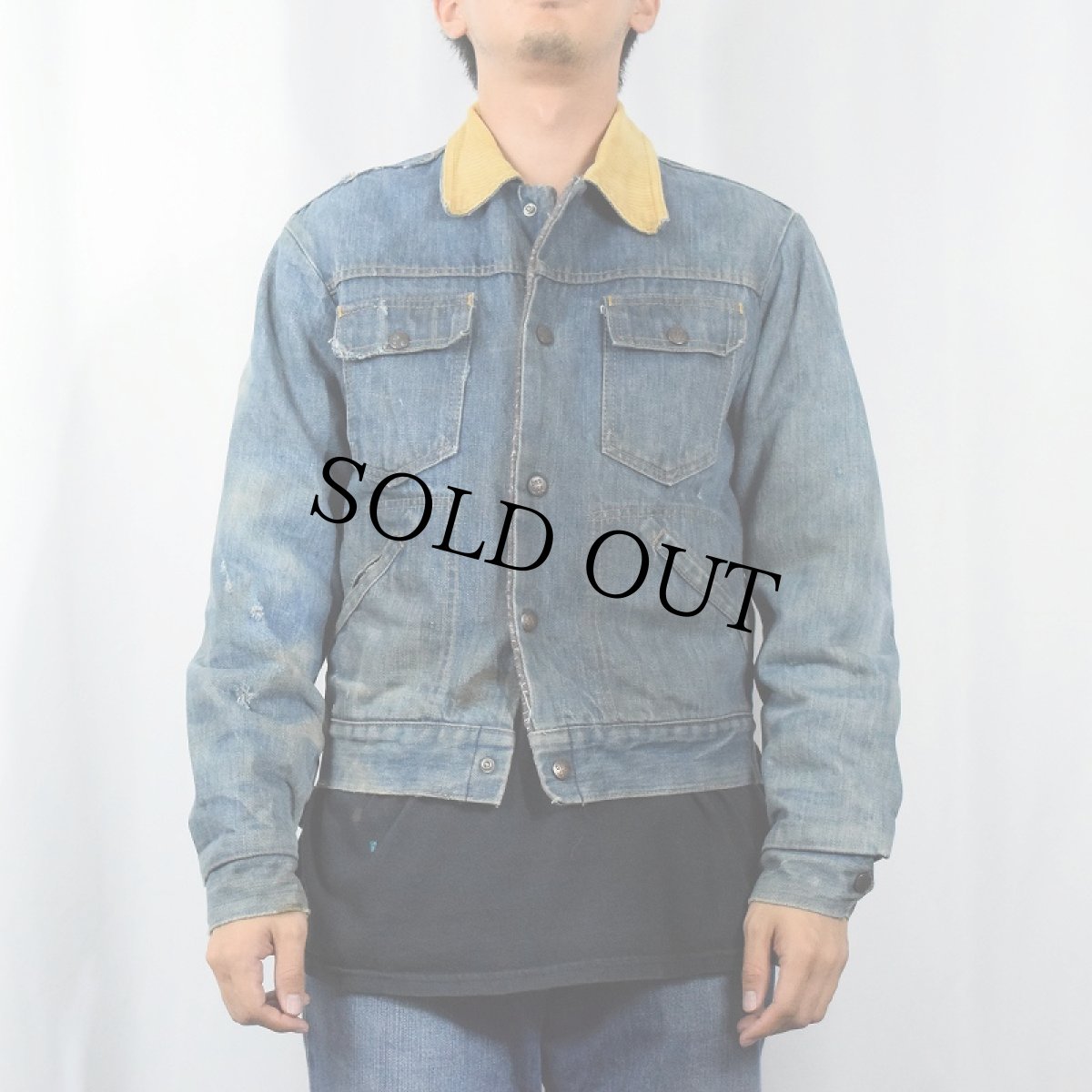 画像2: 70's DEE CEE USA製 ブランケットライナー デニムジャケット SIZE38 (2)