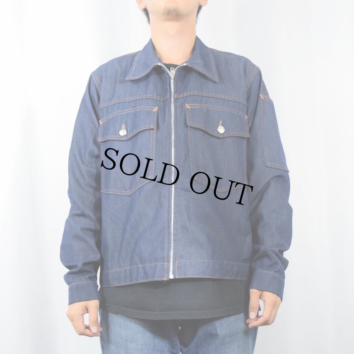 画像2: 70's〜 バットダイ デニムジャケット (2)