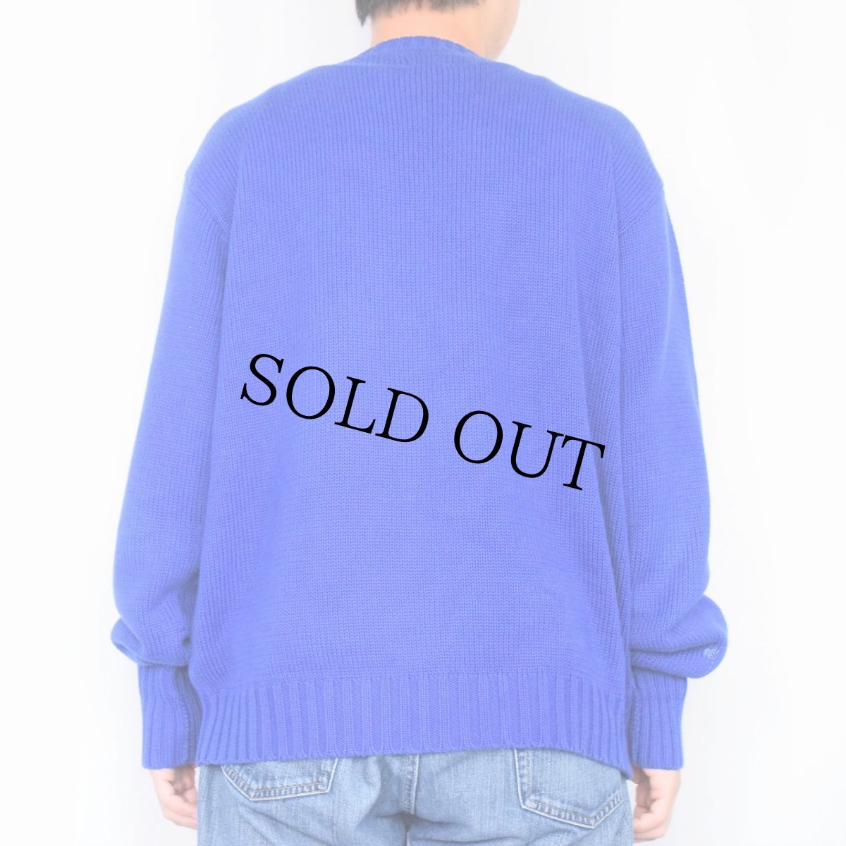 画像3: 90's POLO Ralph Lauren ロゴ刺繍 コットンニットセーター L (3)