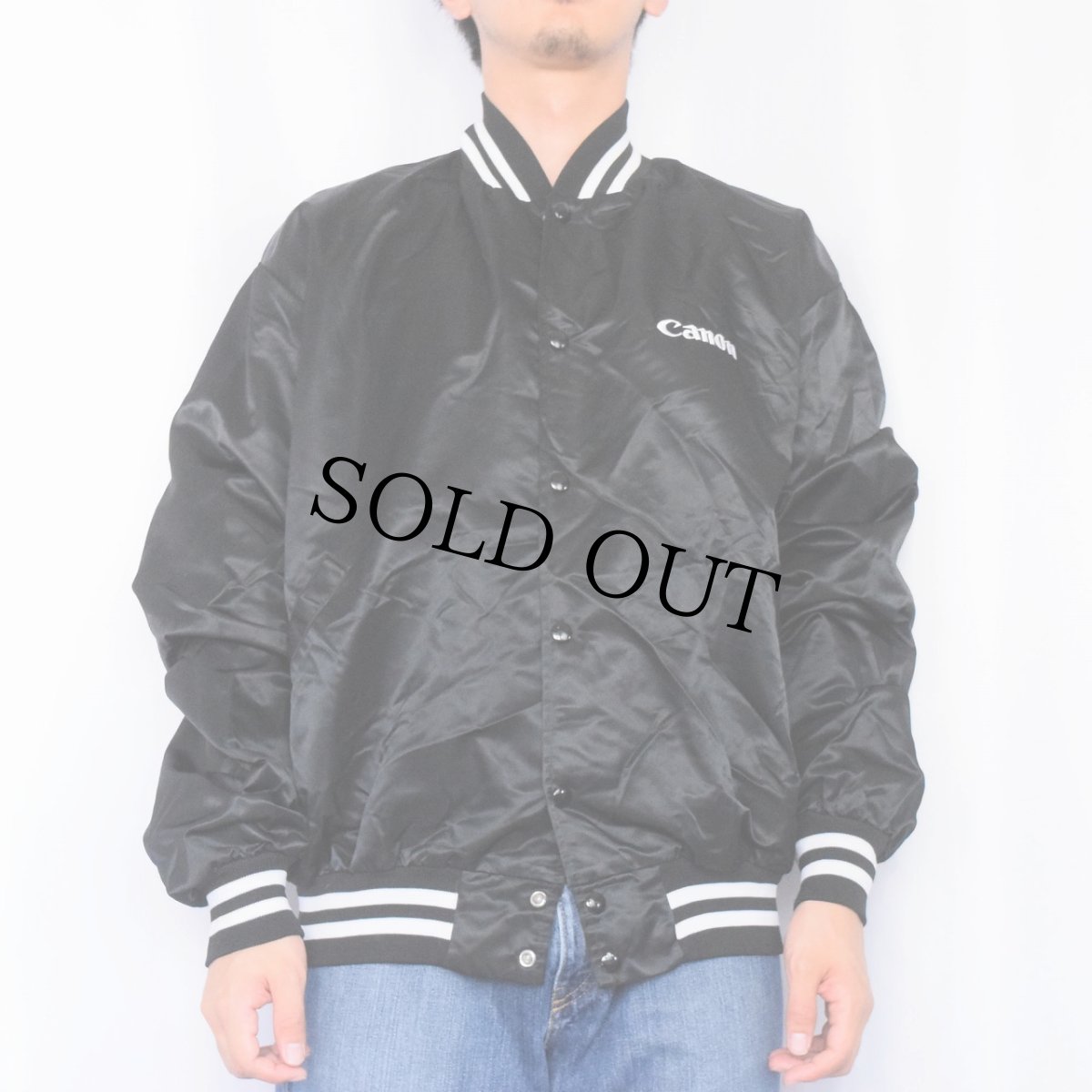 画像3: 80's dvb USA製 "Canon" ナイロンスタジャン BLACK XL (3)