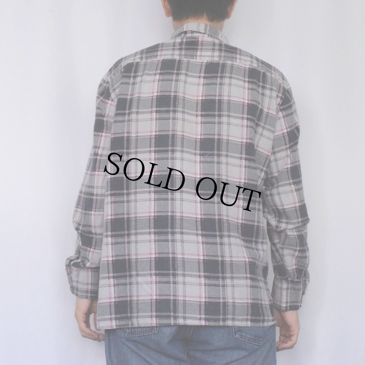 画像3: 70's WEDGEFIELD チェック柄 プリントネルシャツ L (3)