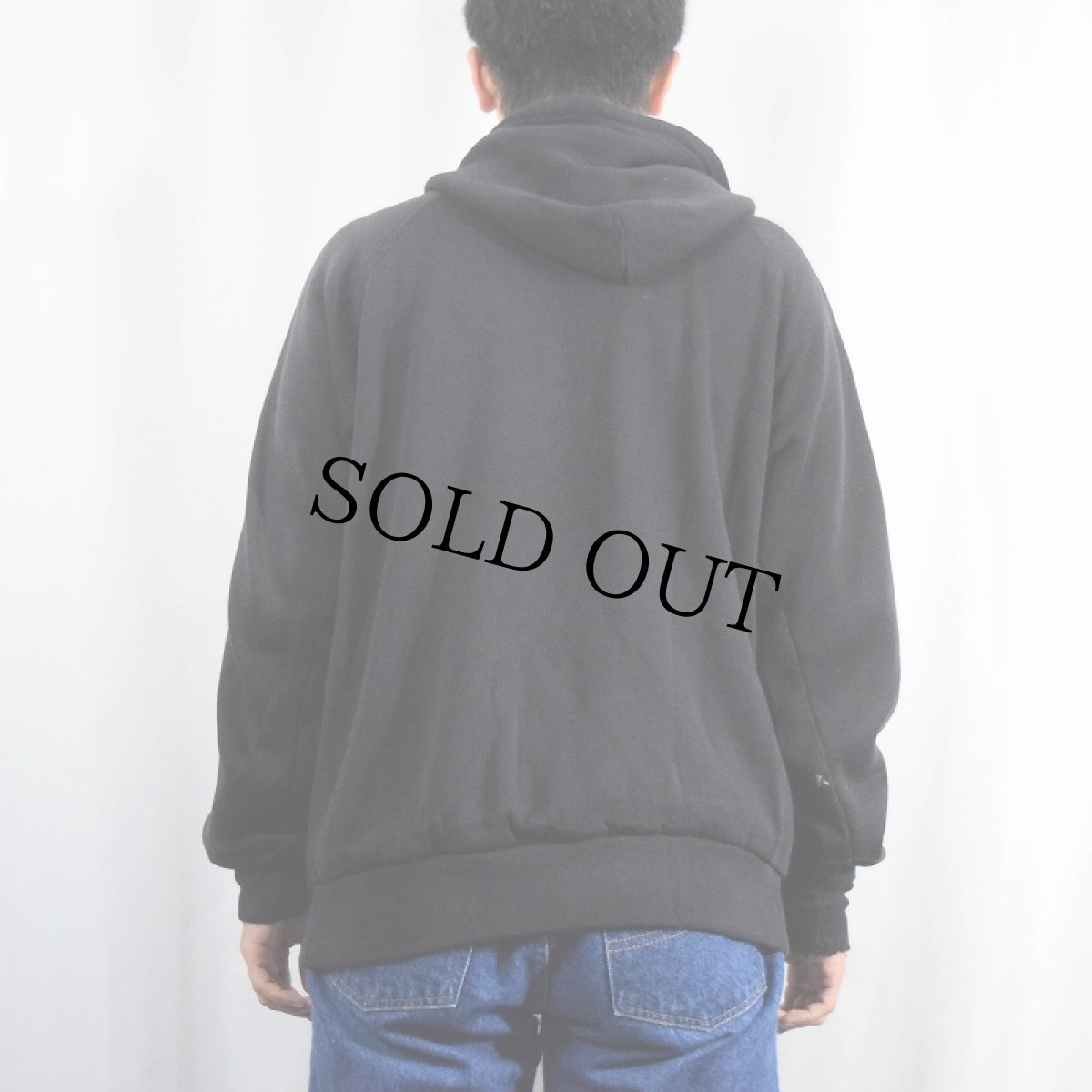 画像3: 90〜2000's McGREGOR ロゴ刺繍 裏サーマル スウェットジップパーカー BLACK L (3)