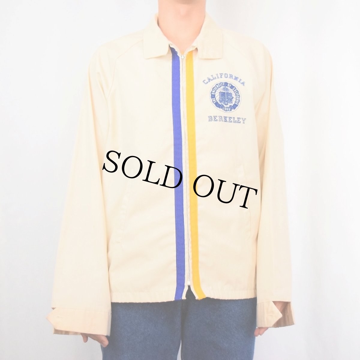 画像2: 60〜70's Collegiate Pacific "THE UNIVERSITY OF CALIFORNIA" フロッキープリント スイングトップ L (2)