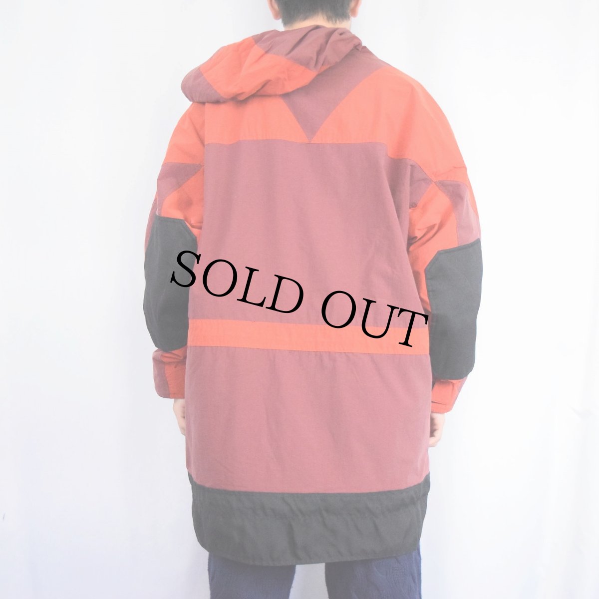 画像3: UNMARKED HAZARDS ロゴ刺繍 切り替えデザイン  ナイロンアノラックパーカー L (3)