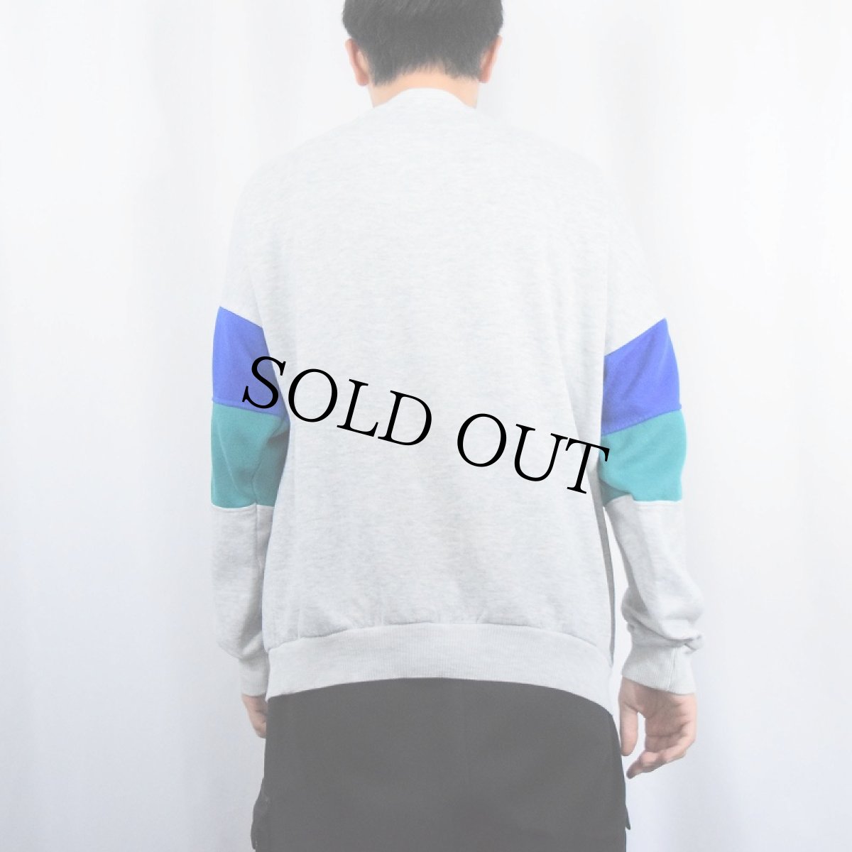 画像3: 80's PONY 切り替えデザイン スニーカーブランド ロゴプリントスウェット XL (3)