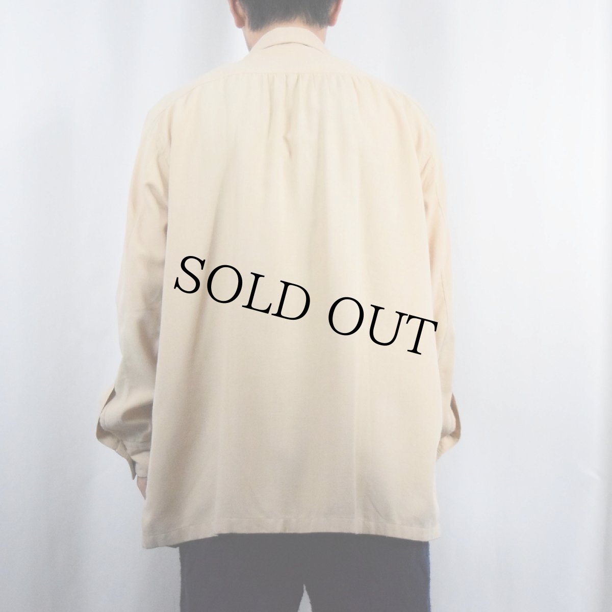 画像3: 40〜50's Van Heusen ナイロン×レーヨン オープンカラーシャツ L (3)