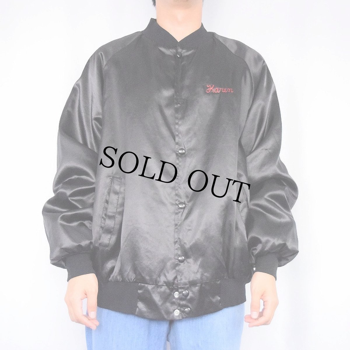 画像3: 80〜90's WestArk USA製 チェーン刺繍 ナイロンスタジャン BLACK 2XL (3)