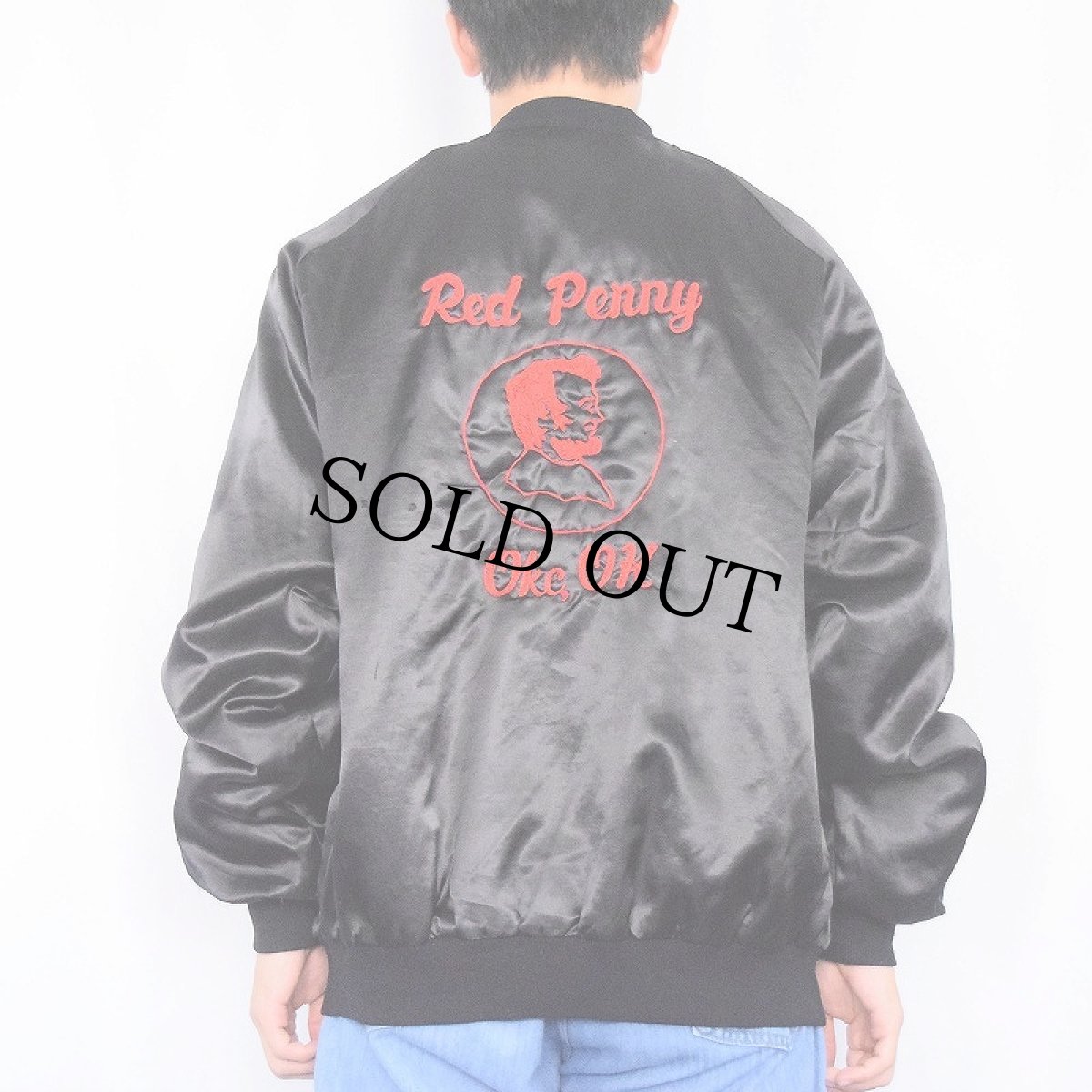 画像4: 80〜90's WestArk USA製 チェーン刺繍 ナイロンスタジャン BLACK 2XL (4)