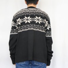 画像3: POLO Ralph Lauren ノルディック柄 ヘンリーネックロンT BLACK CL (3)