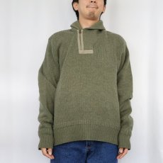 画像2: POLO Ralph Lauren ハーフジップ ショールカラー ウールニットセーター XL (2)