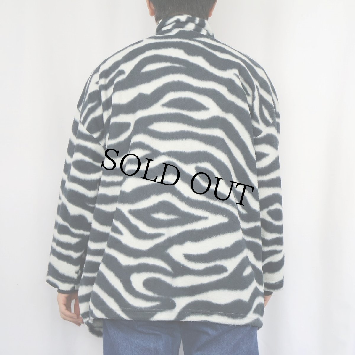 画像3: 90's〜 KAMU ゼブラ柄 フリースジップジャケット XL (3)