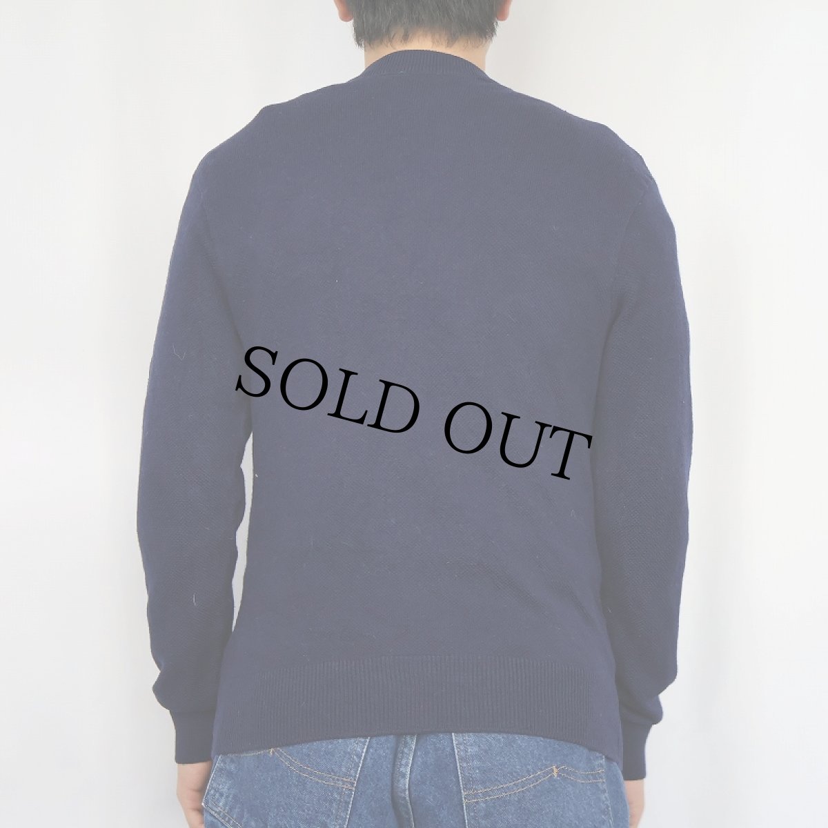 画像3: 70〜80's CHEMISE LACOSTE FRANCE製 ウールニットカーディガン NAVY SIZE5 (3)