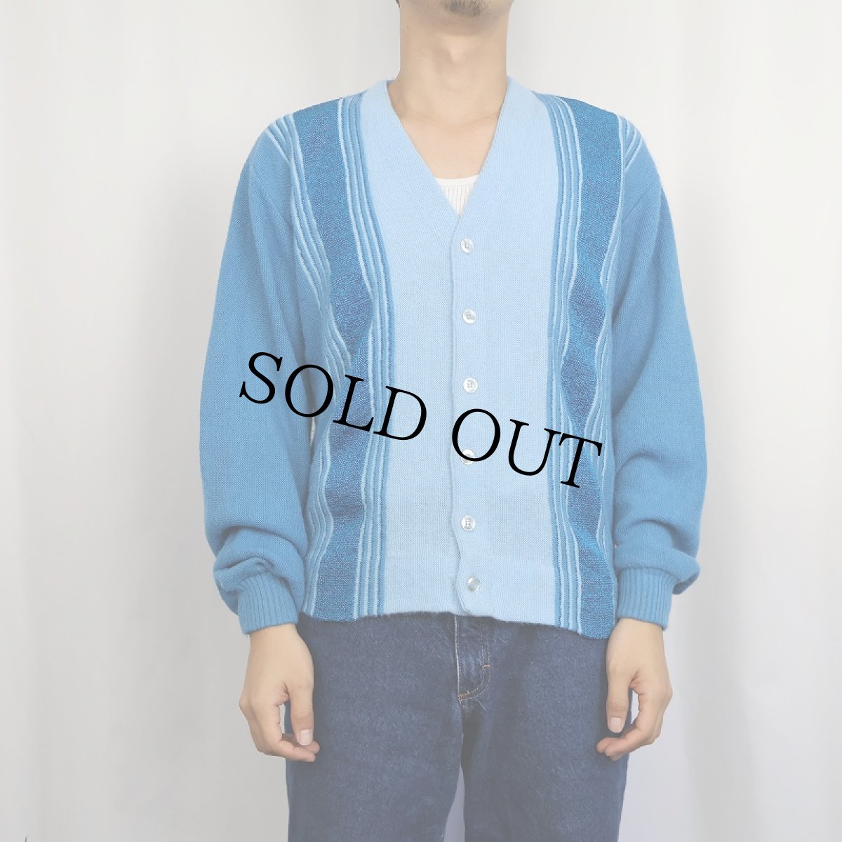 画像2: 70's Sears アクリルニットカーディガン (2)