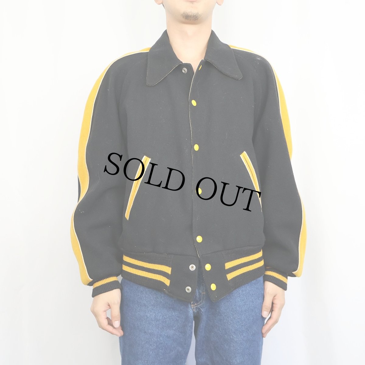 画像3: 60's〜 Bells サイドライン リバーシブル メルトンウールスタジャン SIZE42 (3)