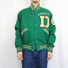 画像2: 60's Powers "DI BARTOLA'S" ワッペン付き メルトンウールスタジャン SIZE42 (2)