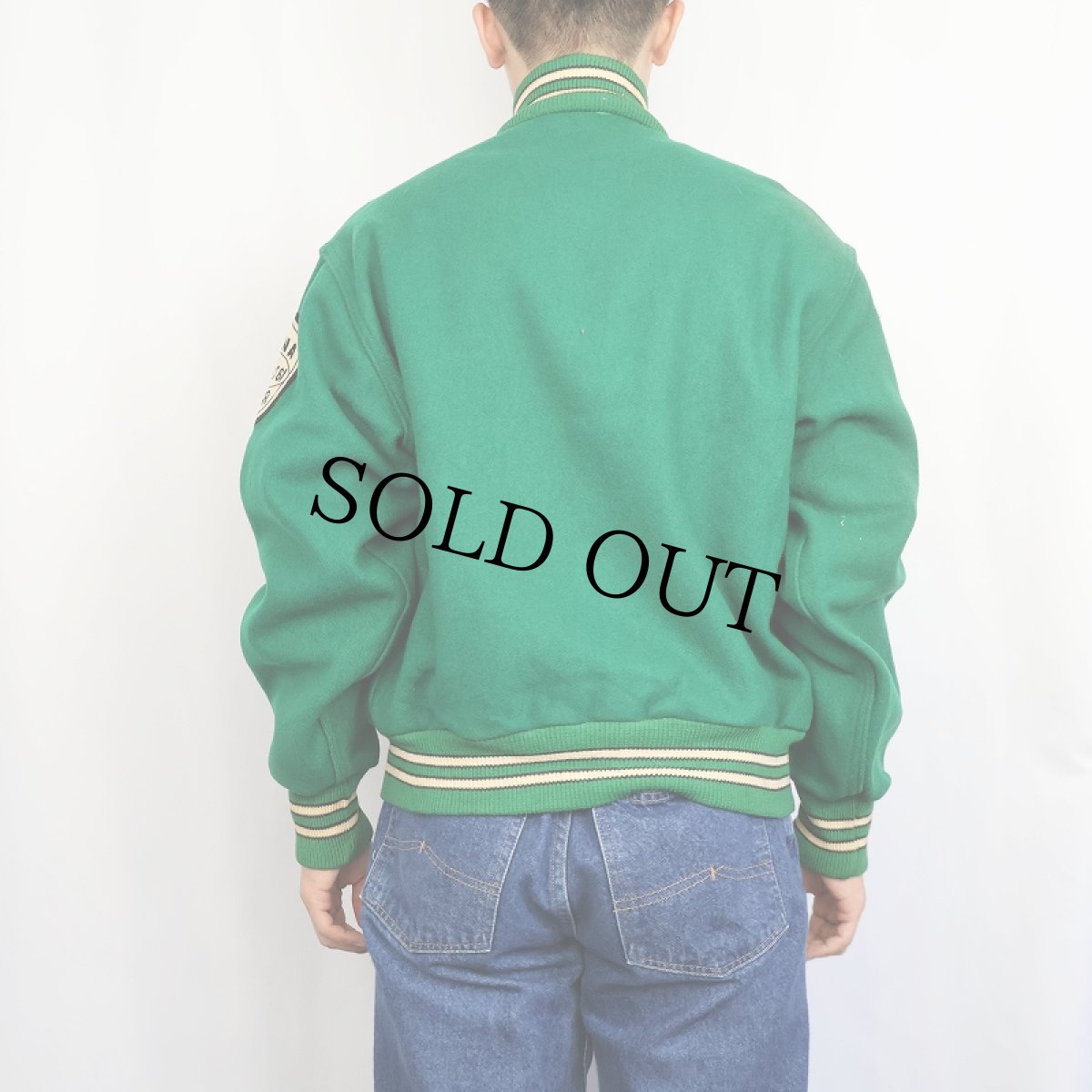 画像3: 【SALE】 60's Powers "DI BARTOLA'S" ワッペン付き メルトンウールスタジャン SIZE42 (3)