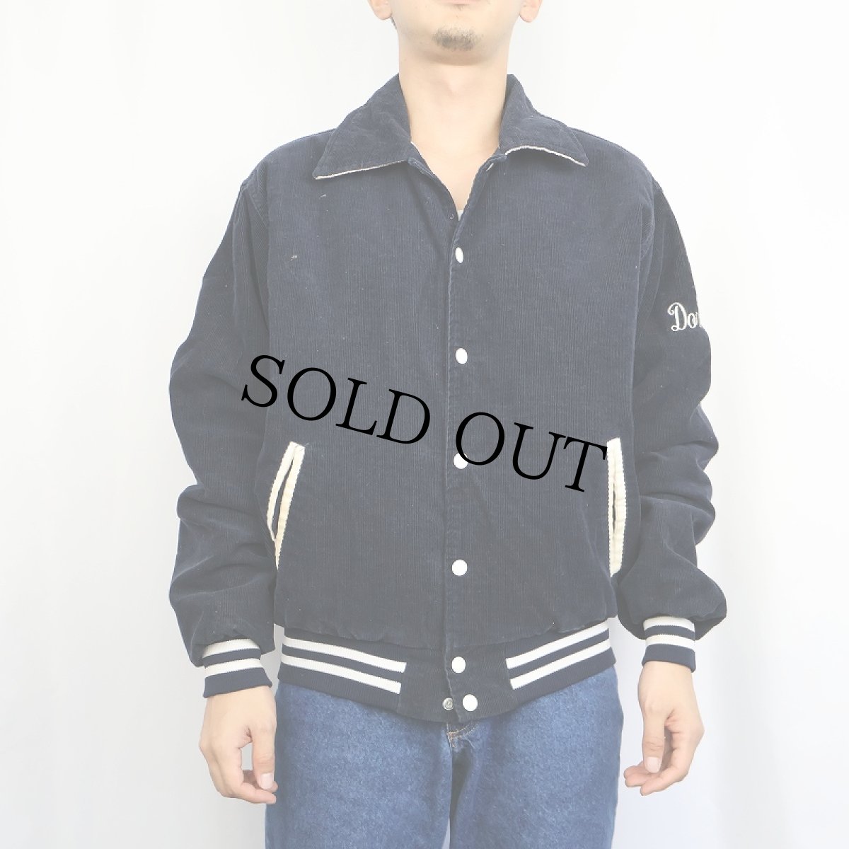 画像3: 90's Rennoc USA製 "Wilmington" コーデュロイスタジャン NAVY L (3)