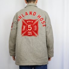 画像4: 50's〜 HEWITT "HIGHLAND HOSE" チェーン刺繍 ジップアップ メルトンウールスタジャン SIZE42 (4)