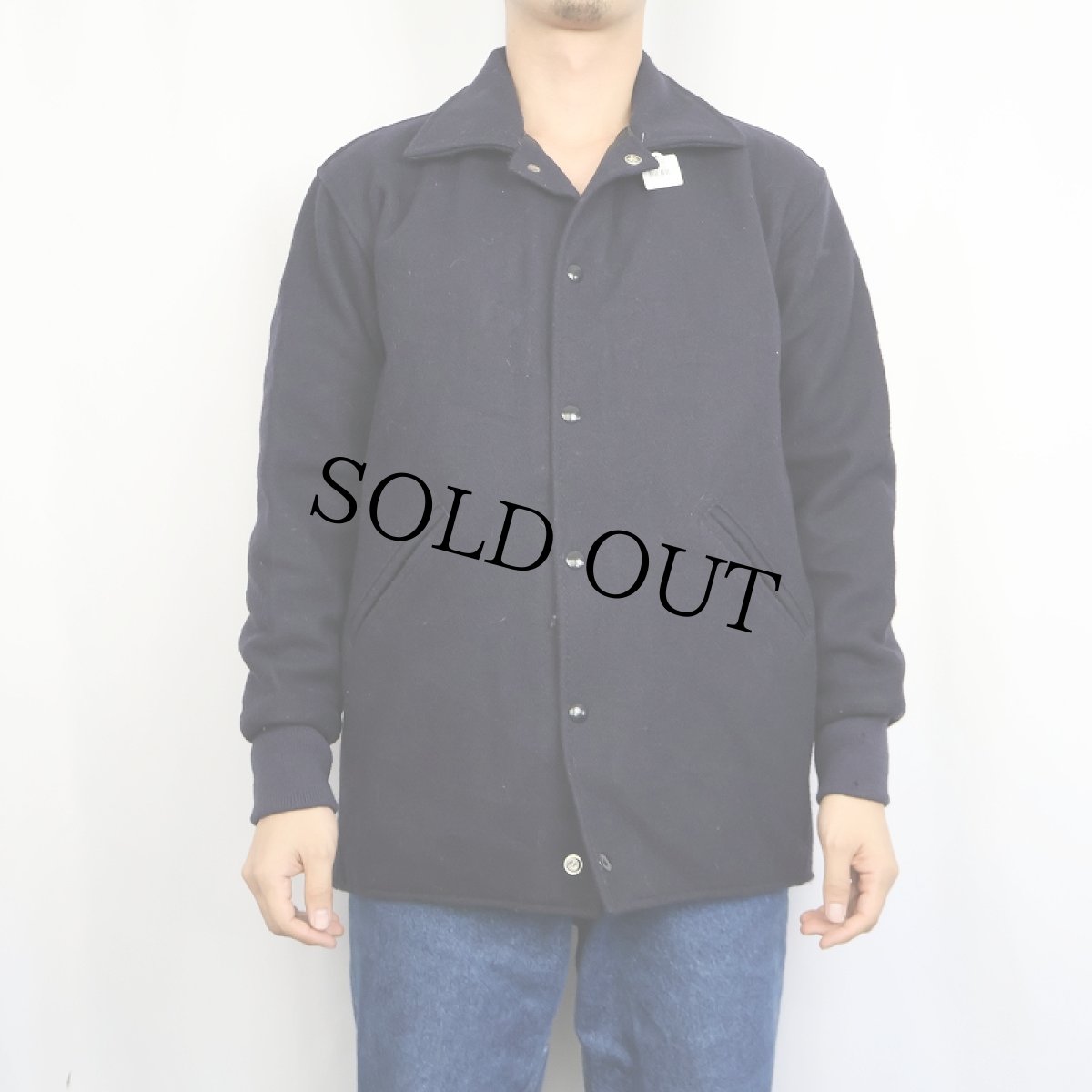 画像2: 80〜90's GAME USA製 メルトンウールスタジャン NAVY XS (2)