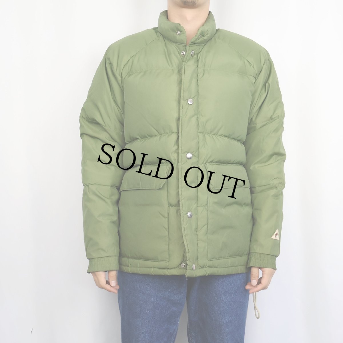 画像2: 70's Camel Down ロゴ刺繍 ダウンジャケット L (2)