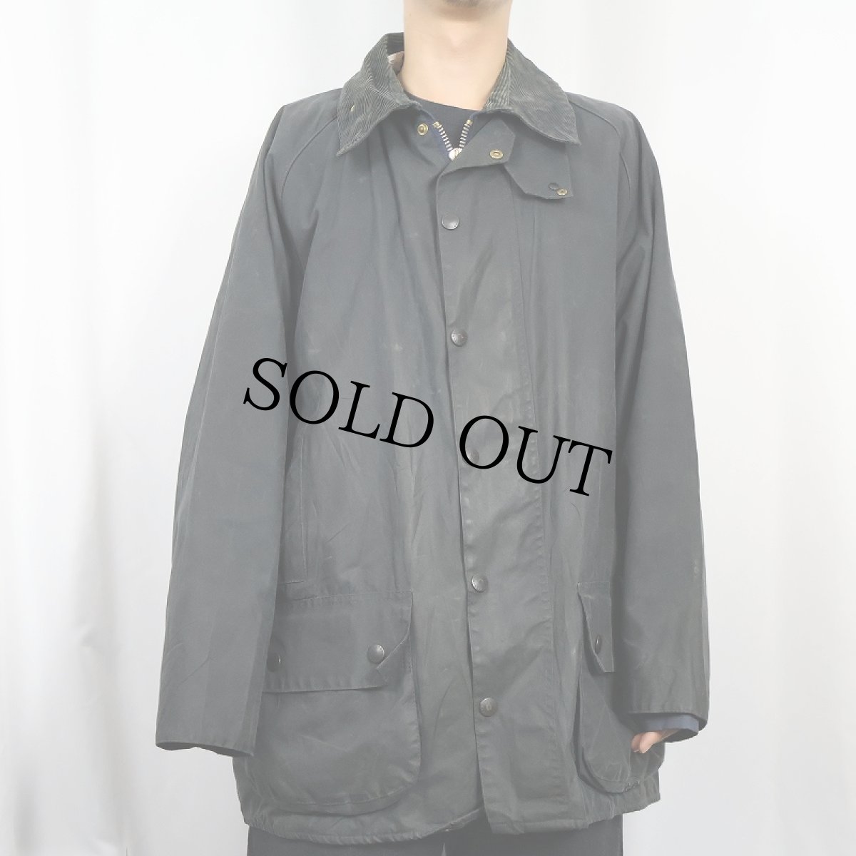 画像2: 90's Barbour ENGLAND製 "BEAUFORT" オイルドジャケット 3ワラント BLACK (2)