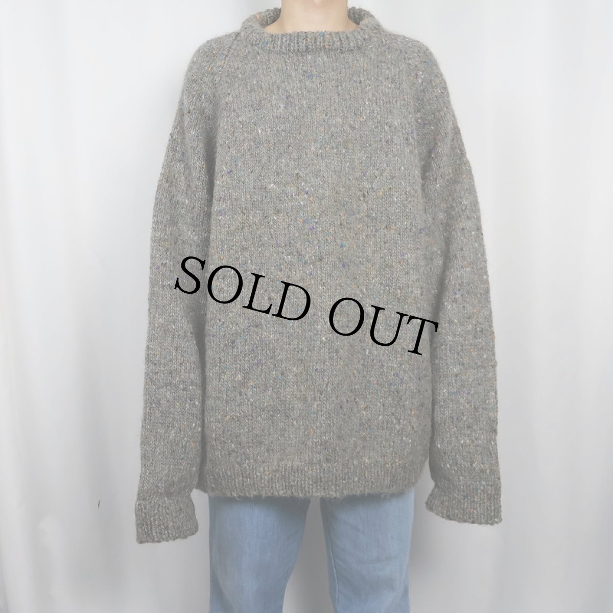 画像2: カラーネップ混 ウールニットセーター (2)