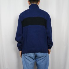 画像3: POLO Ralph Lauren タートルネック コットンニットセーター NAVY L (3)
