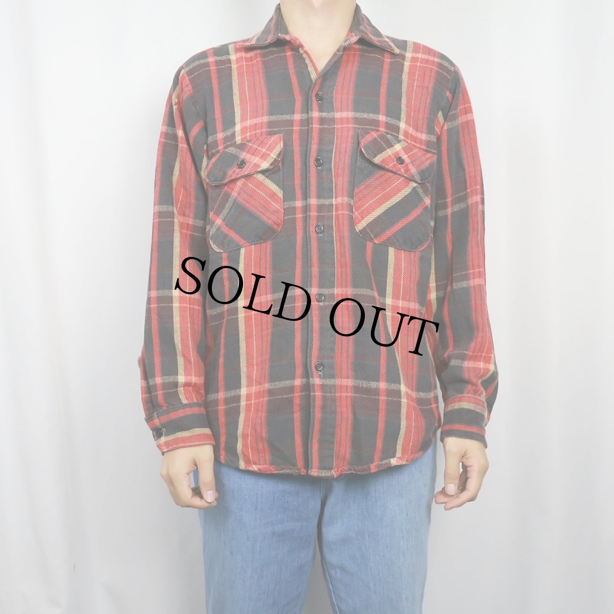 画像2: 70〜80's FIVE BROTHERS USA製 チェック柄 ヘビーネルシャツ M (2)
