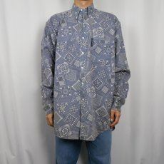 画像2: 90's〜 Abercrombie&Fitch "THE BIG SHIRT" 総柄 ボタンダウンシャツ L (2)