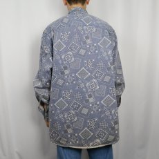 画像3: 90's〜 Abercrombie&Fitch "THE BIG SHIRT" 総柄 ボタンダウンシャツ L (3)