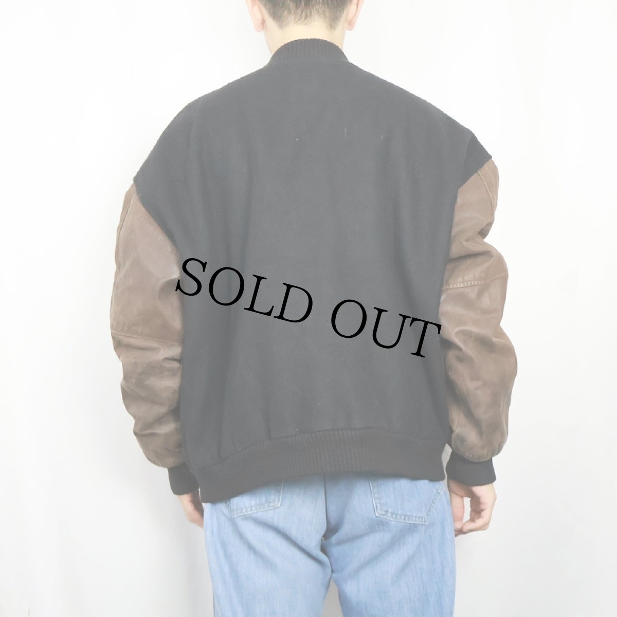 画像3: 90's〜 WEAR&TEAR "Tim Hortons" コーヒーチェーン刺繍 メルトン×レザー スタジャン BLACK XL (3)