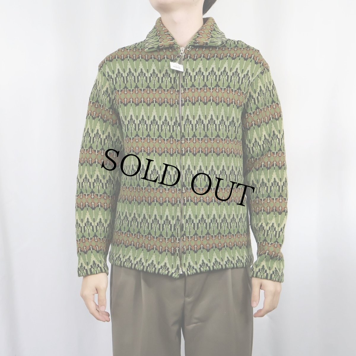 画像2: 60's White Stag Denmark製 総柄 ジャガードニットジャケット (2)