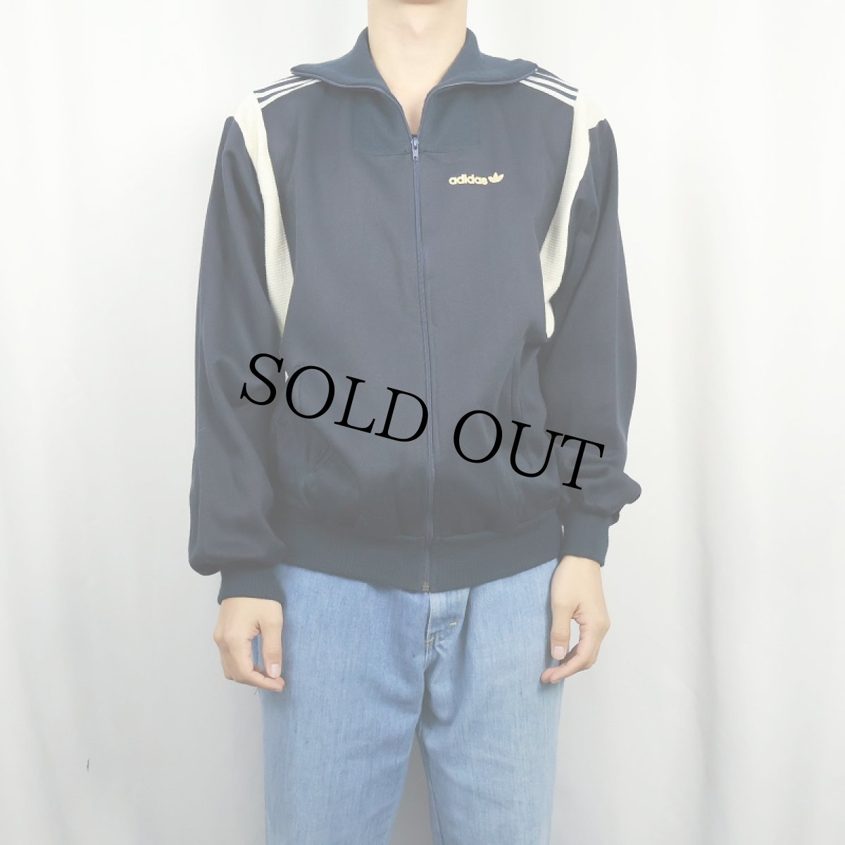 画像2: 80's adidas FRANCE製 トラックジャケット NAVY M (2)
