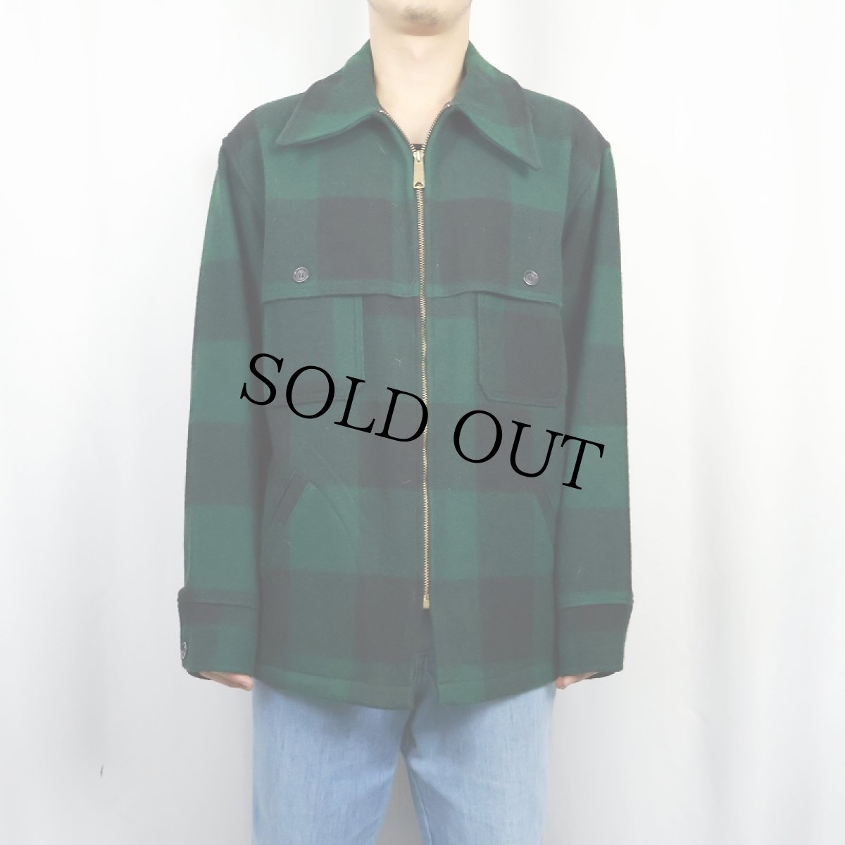 画像2: 70's L.L.Bean 筆記体タグ バッファローチェック柄 ウールジャケット L (2)